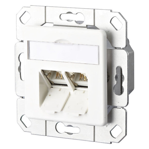 METZ CONNECT Anschlussdose C6A Upk 2xRJ45,Upk,rws TN EDATC6A-2UPk-rws